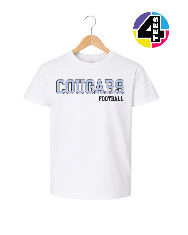Cougars Spangle Football Youth Tee