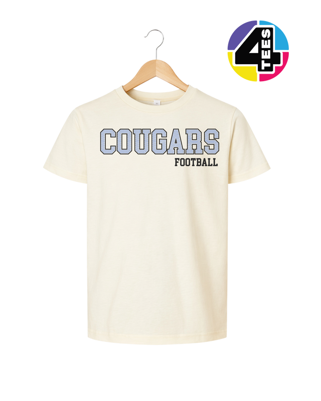 Cougars Spangle Football Youth Tee