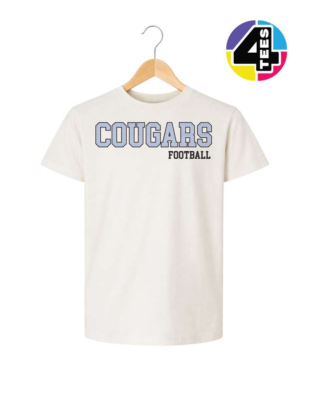 Cougars Spangle Football Youth Tee