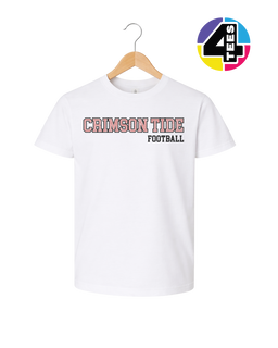 Crimson-Tide Spangle Football Youth Tee