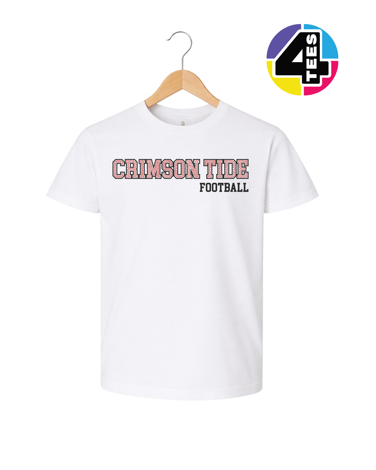 Crimson-Tide Spangle Football Youth Tee