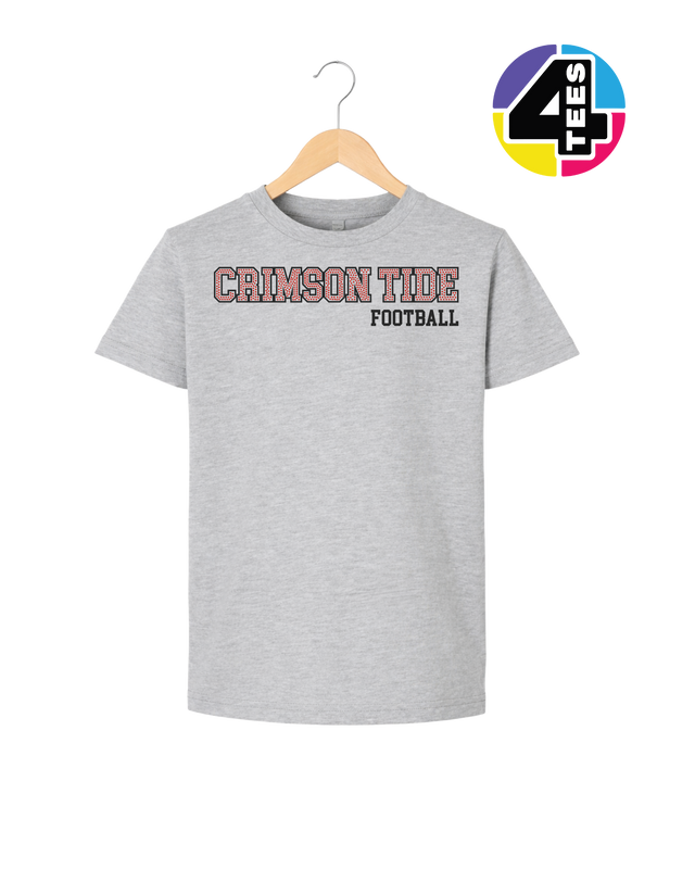 Crimson-Tide Spangle Football Youth Tee