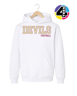 Devils Spangle Football Youth Hoodie