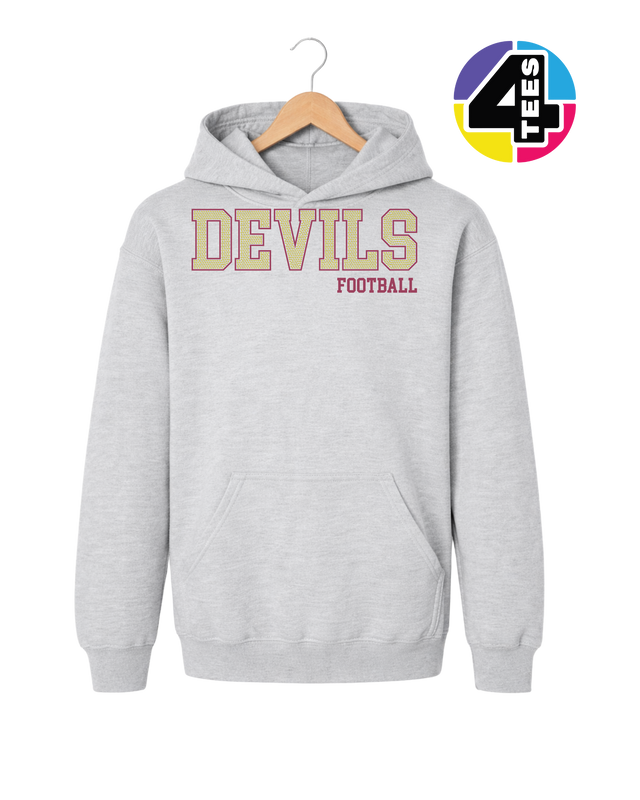 Devils Spangle Football Youth Hoodie