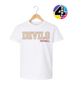 Devils Spangle Football Youth Tee