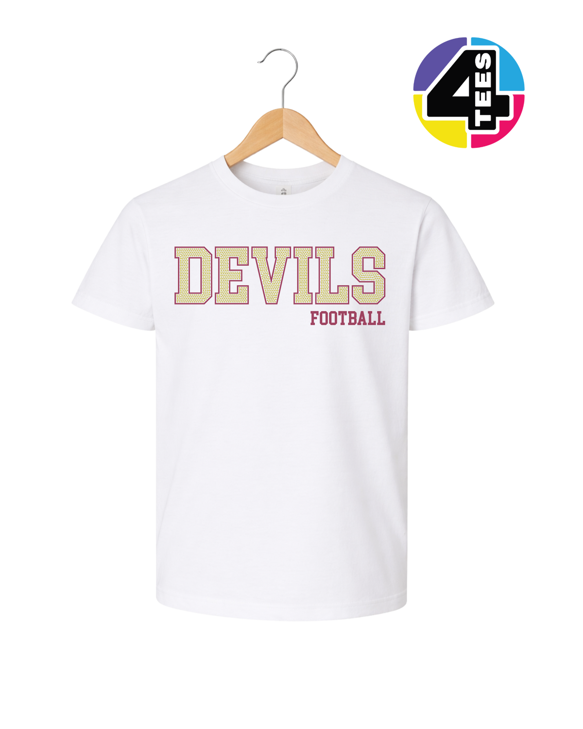 Devils Spangle Football Youth Tee