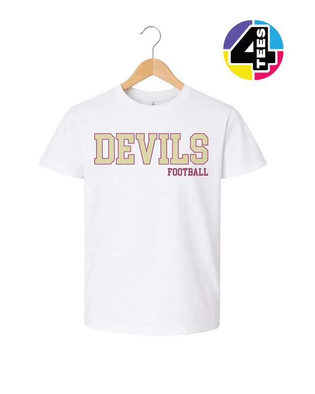 Devils Spangle Football Youth Tee