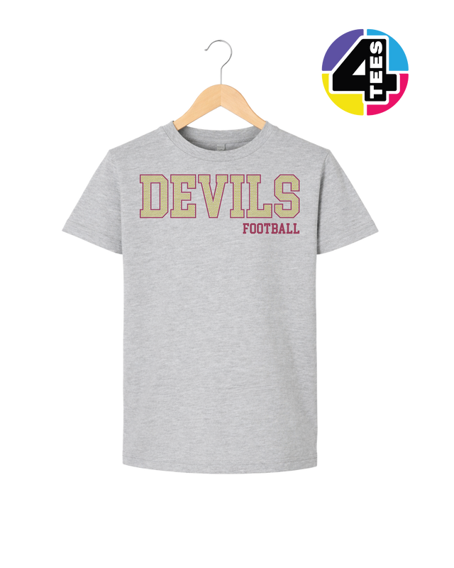 Devils Spangle Football Youth Tee