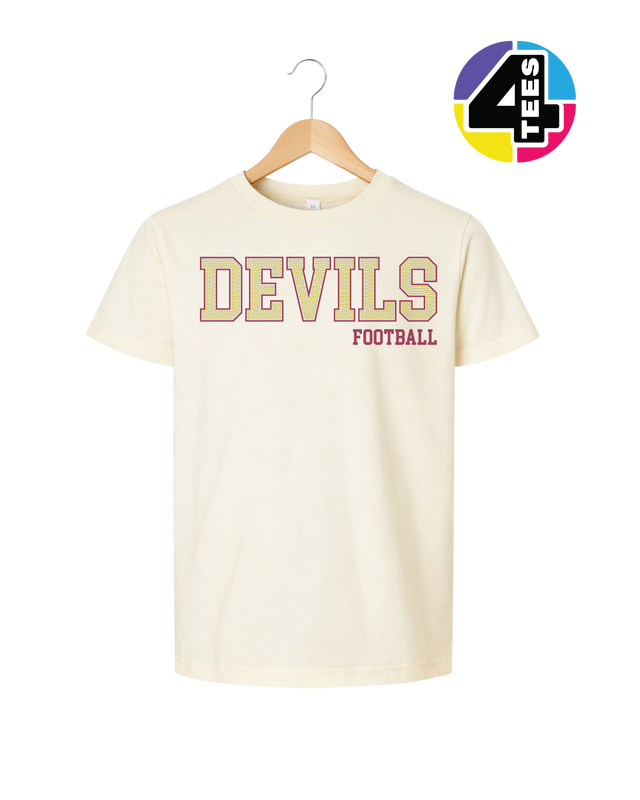 Devils Spangle Football Youth Tee