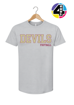 Devils Spangle Football Tee