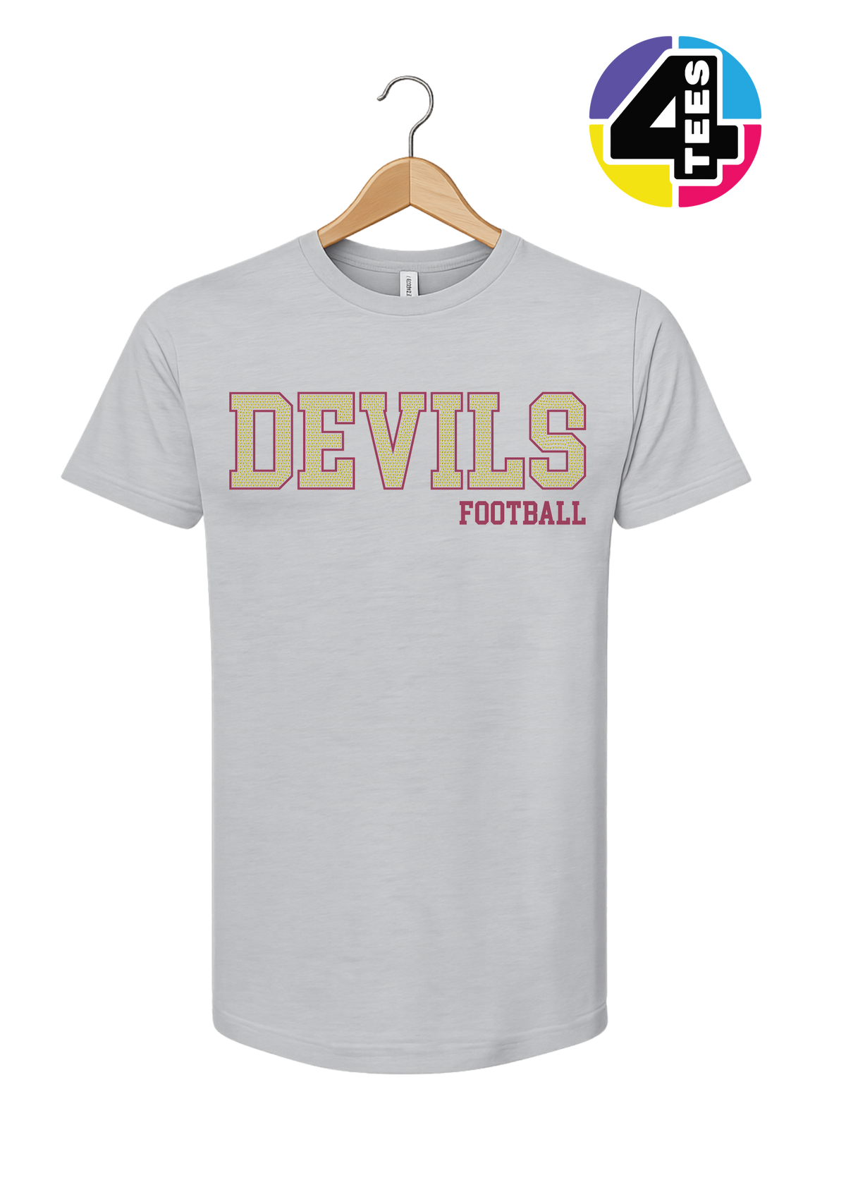 Devils Spangle Football Tee