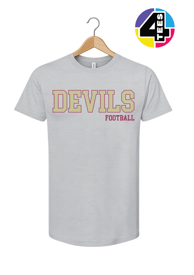 Devils Spangle Football Tee