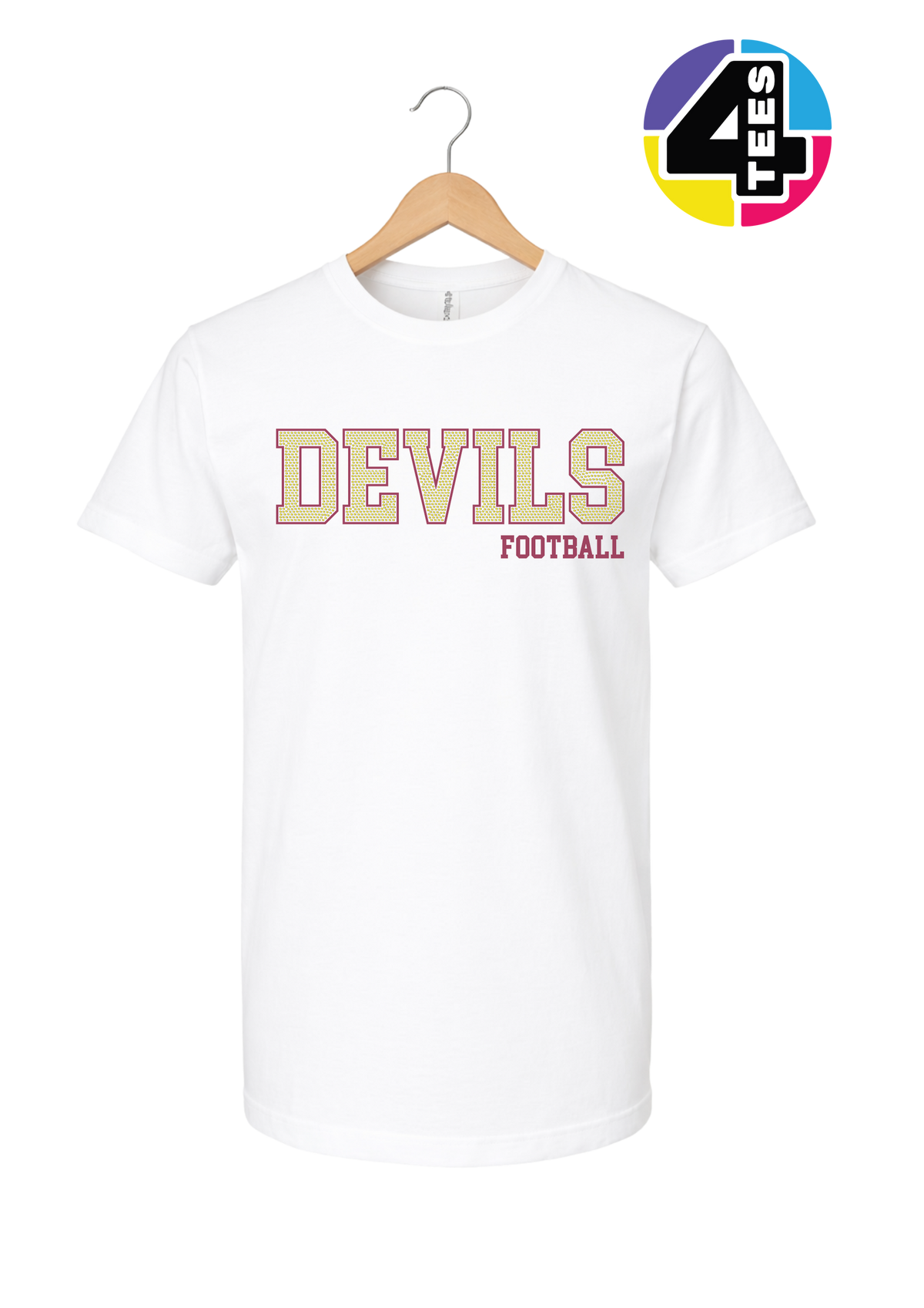 Devils Spangle Football Tee