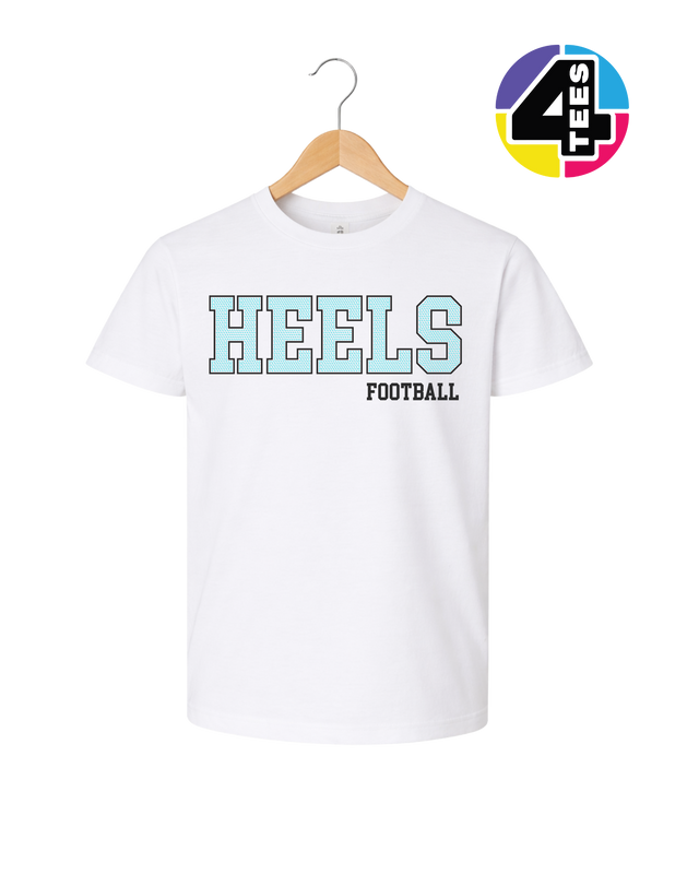 Heels Spangle Football Youth Tee