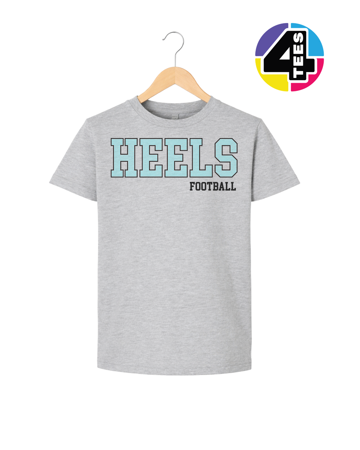 Heels Spangle Football Youth Tee