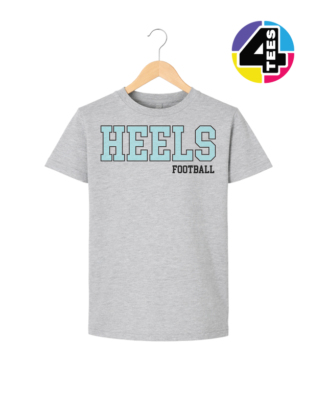 Heels Spangle Football Youth Tee