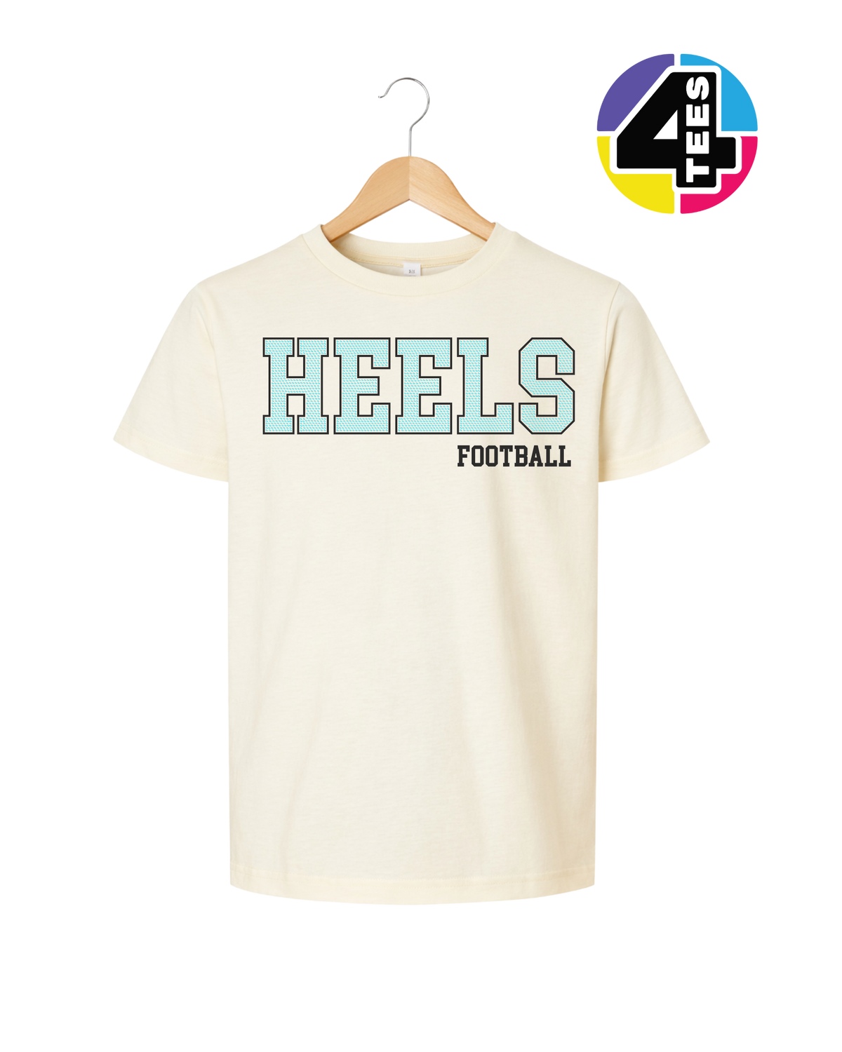 Heels Spangle Football Youth Tee