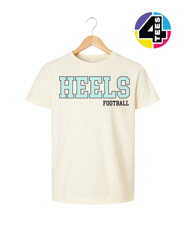 Heels Spangle Football Youth Tee