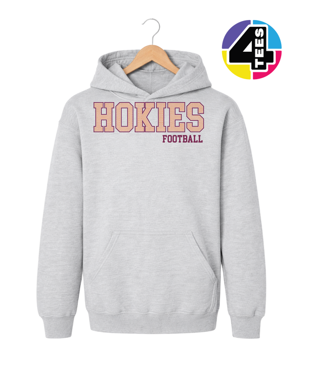 Hokies Spangle Football Youth Hoodie