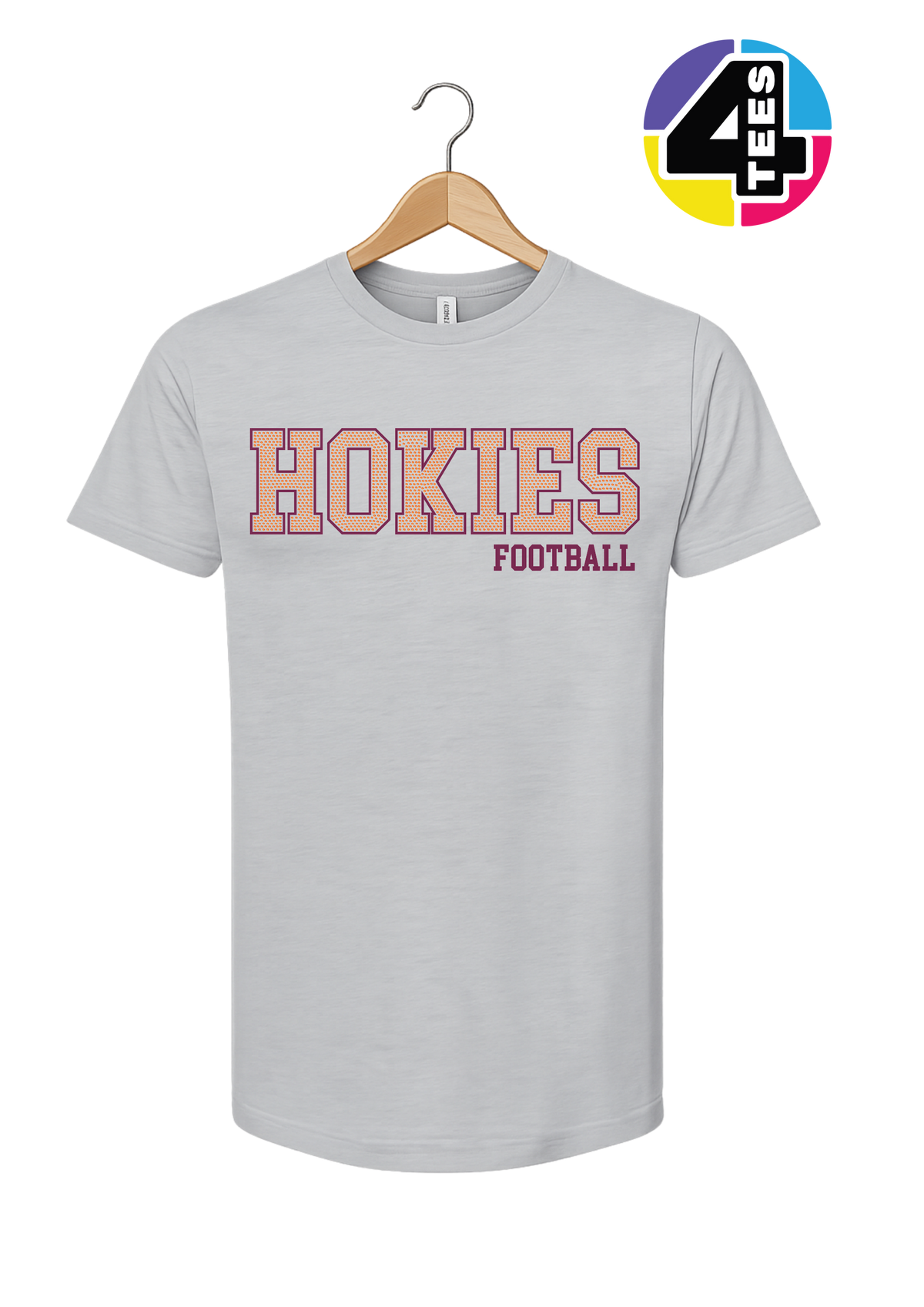 Hokies Spangle Football Tee