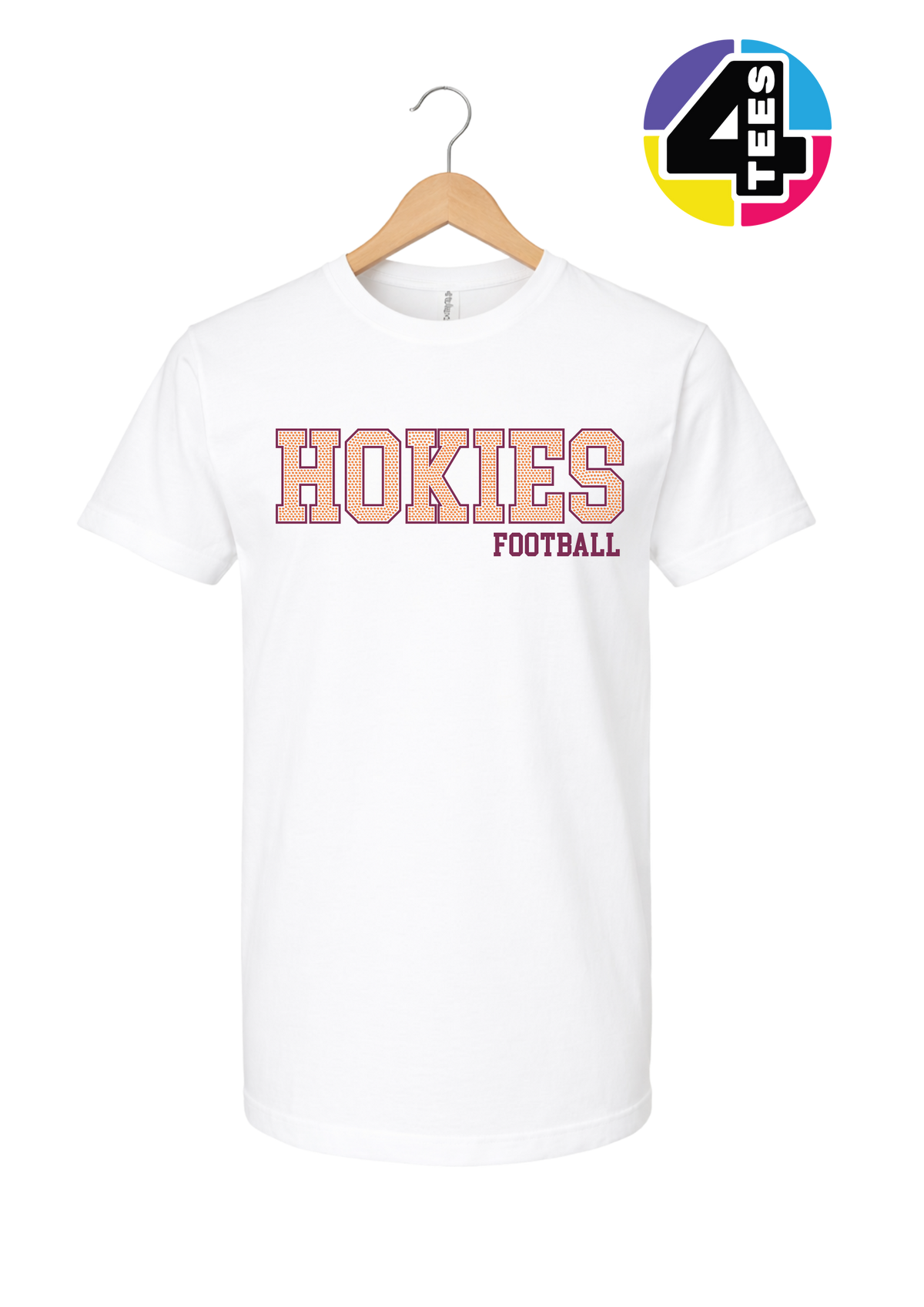Hokies Spangle Football Tee
