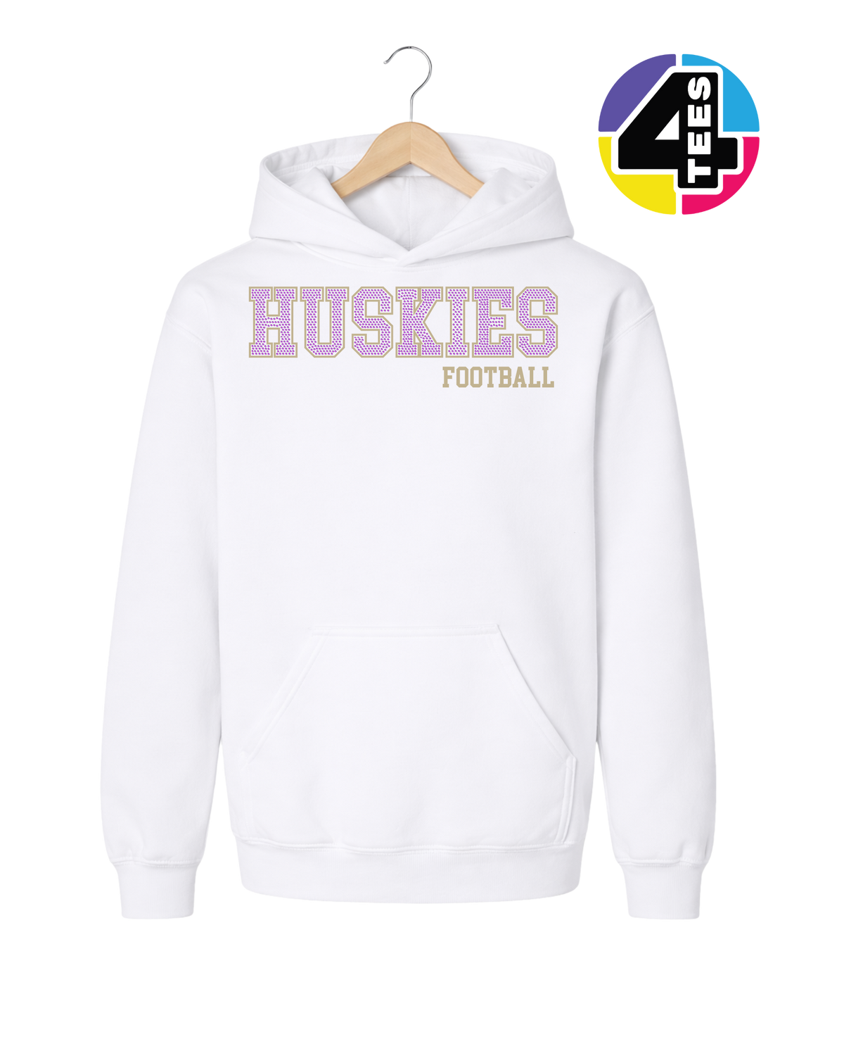 Huskies Spangle Football Youth Hoodie