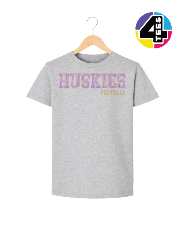 Huskies Spangle Football Youth Tee