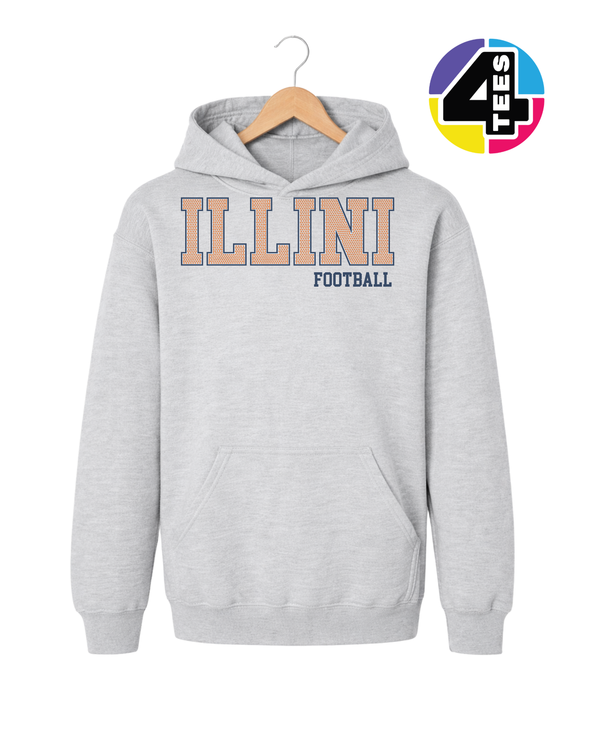 Illini Spangle Football Youth Hoodie