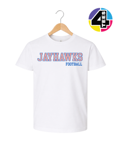 Jayhawks Spangle Football Youth Tee