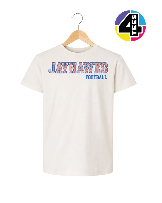 Jayhawks Spangle Football Youth Tee