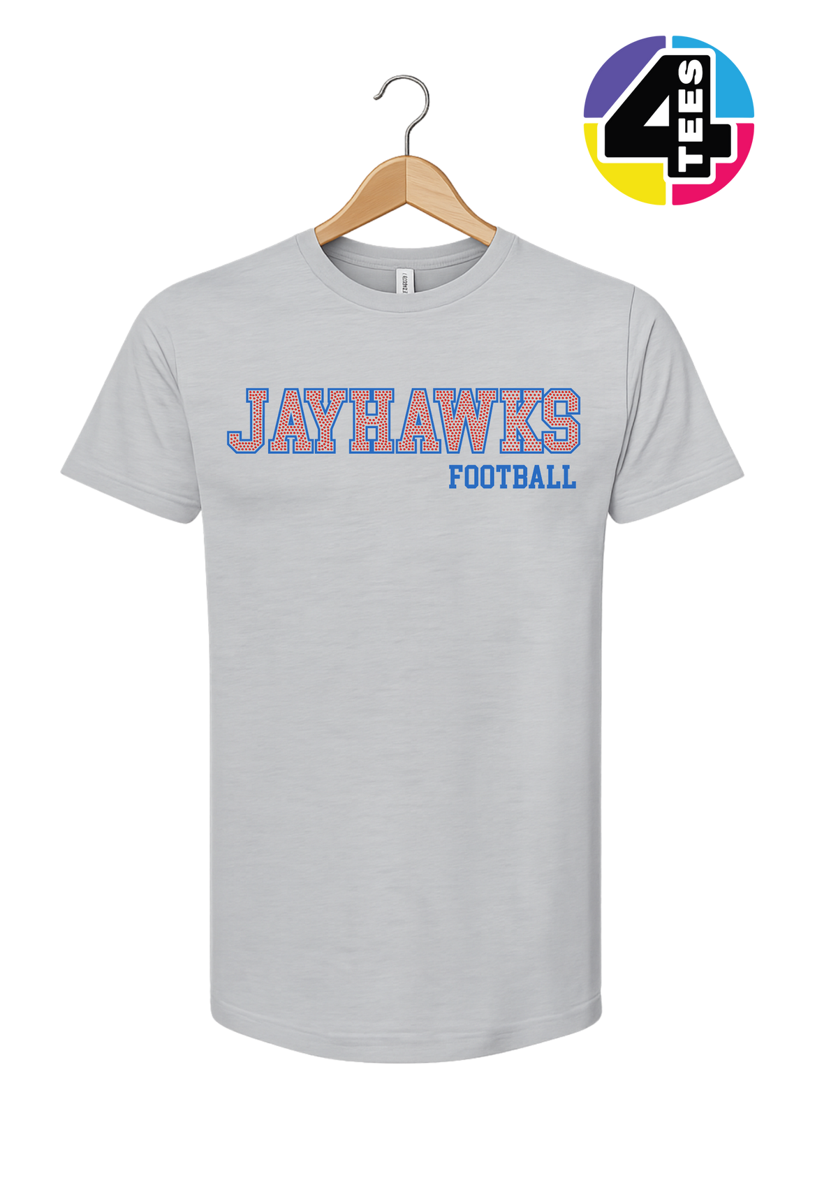 Jayhawks Spangle Football Tee