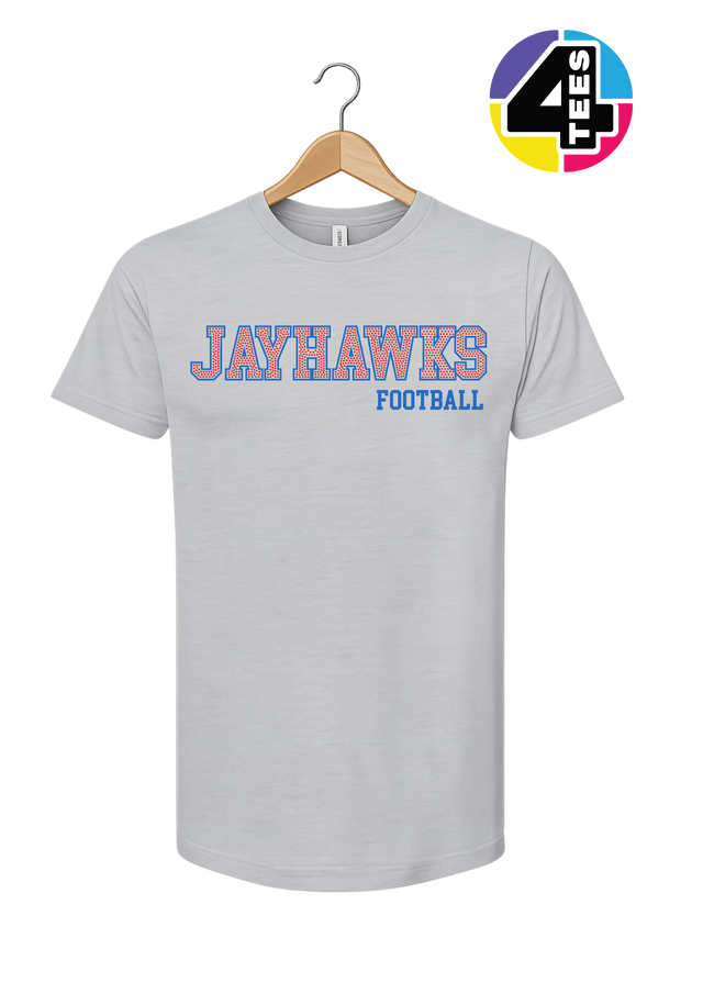Jayhawks Spangle Football Tee