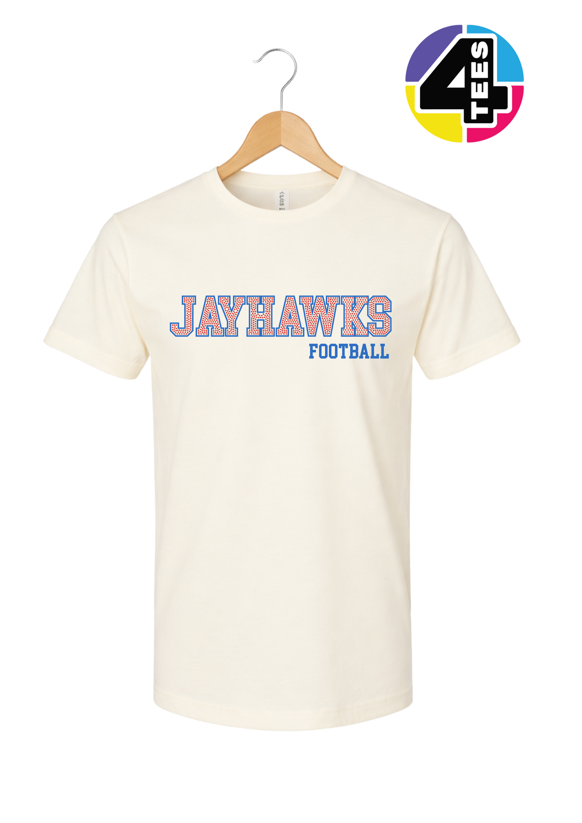 Jayhawks Spangle Football Tee