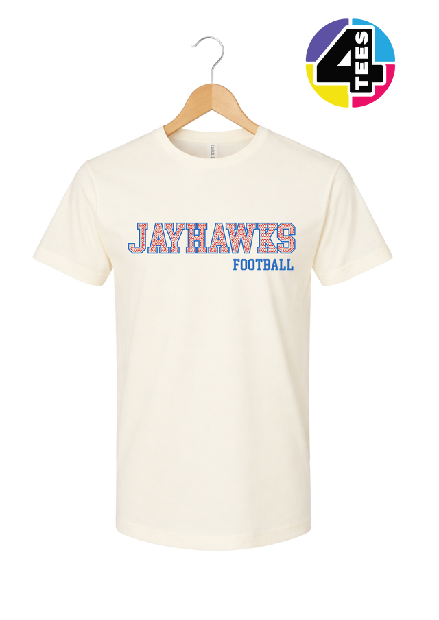 Jayhawks Spangle Football Tee