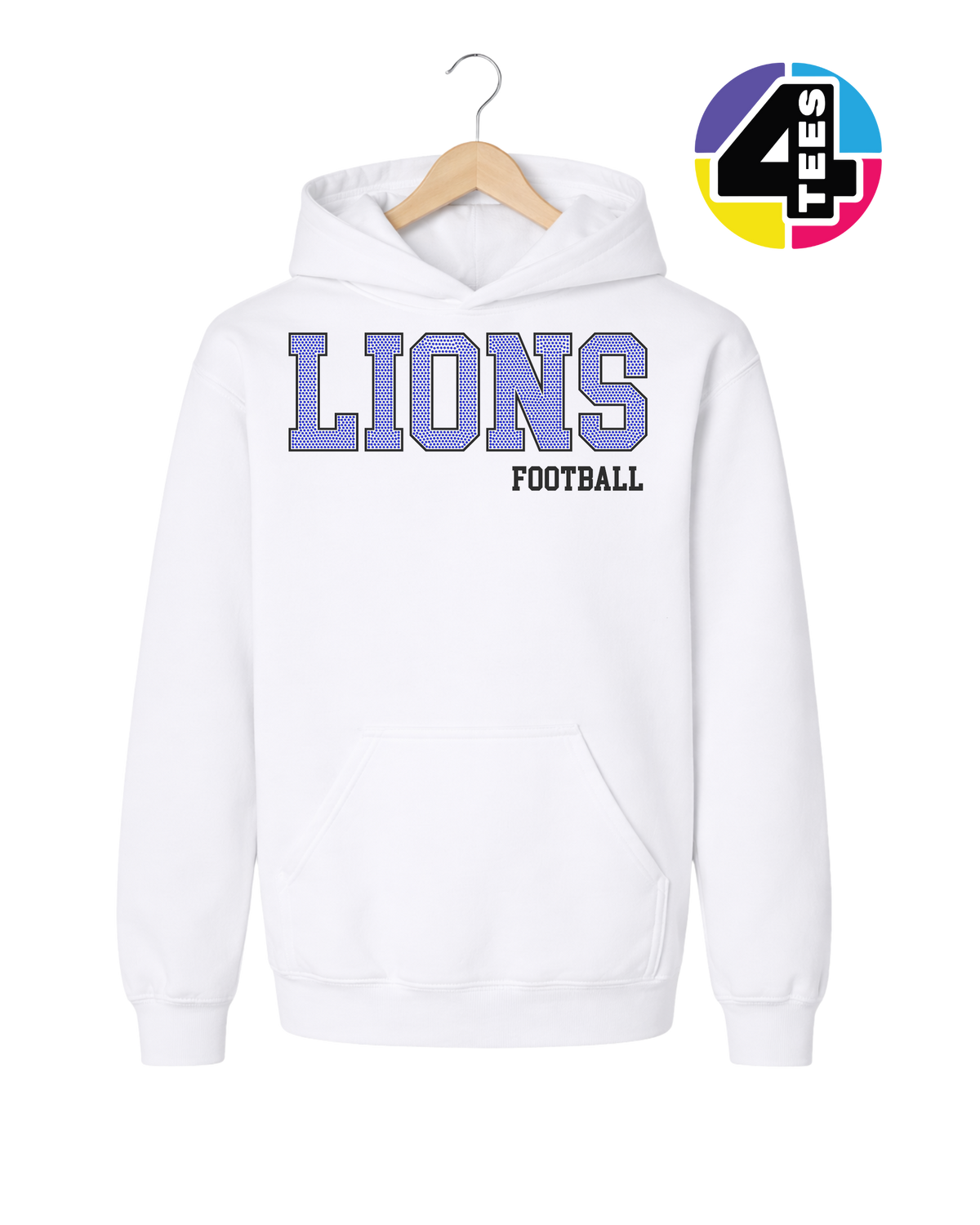 Lions Spangle Football Youth Hoodie