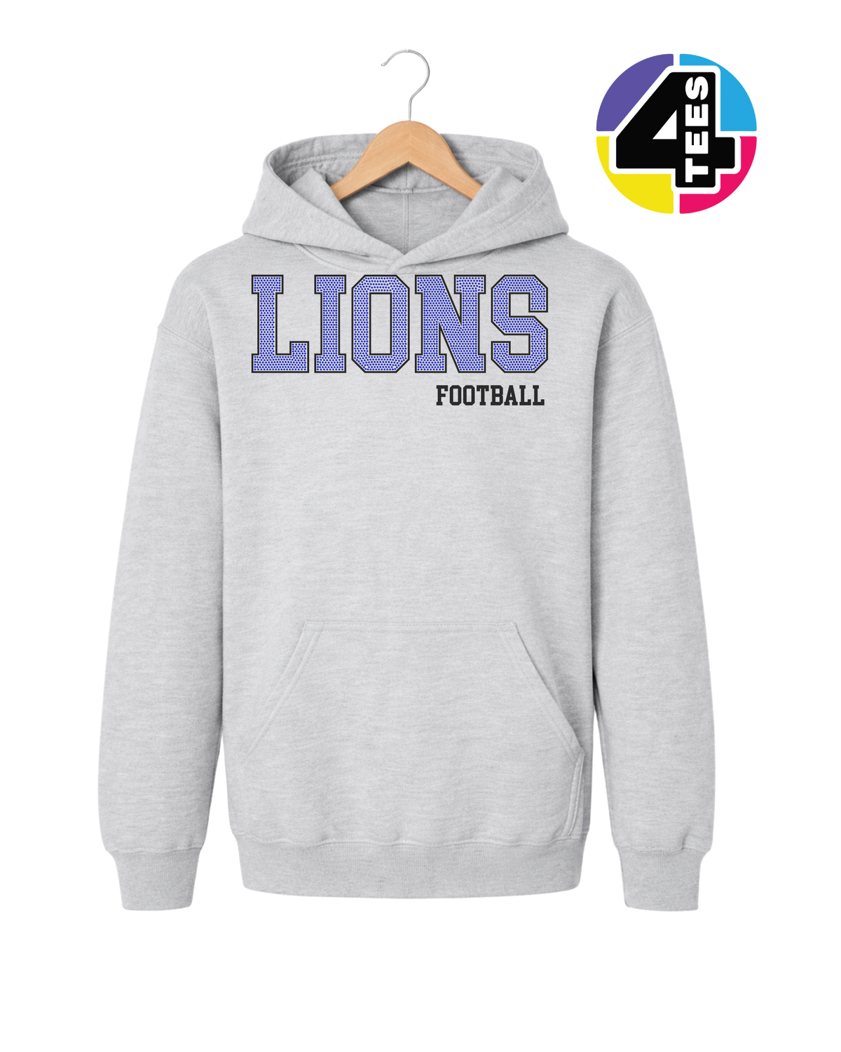 Lions Spangle Football Youth Hoodie
