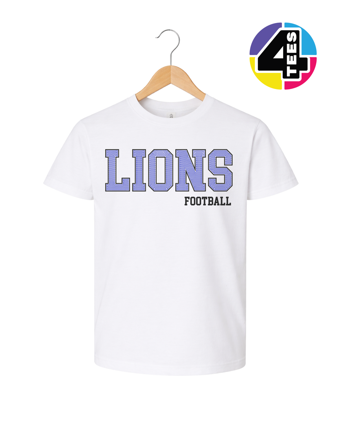 Lions Spangle Football Youth Tee
