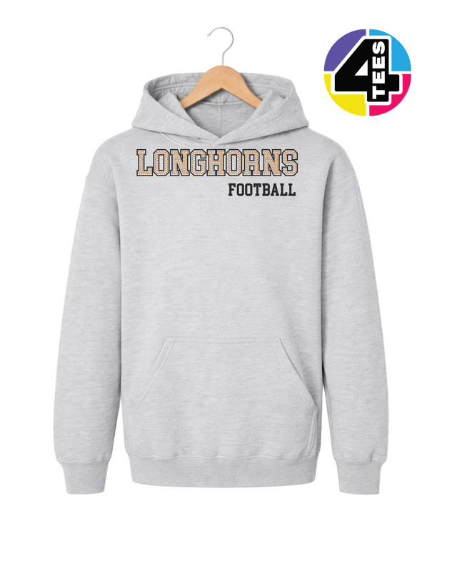 Longhorns Spangle Football Youth Hoodie