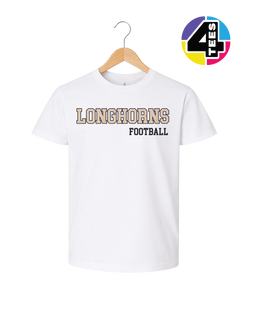 Longhorns Spangle Football Youth Tee