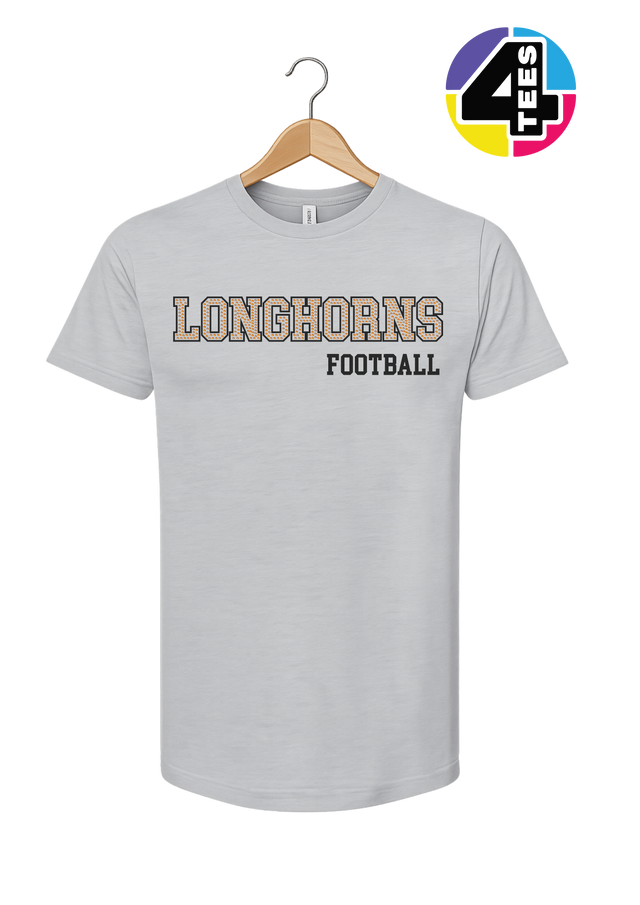 Longhorns Spangle Football Tee
