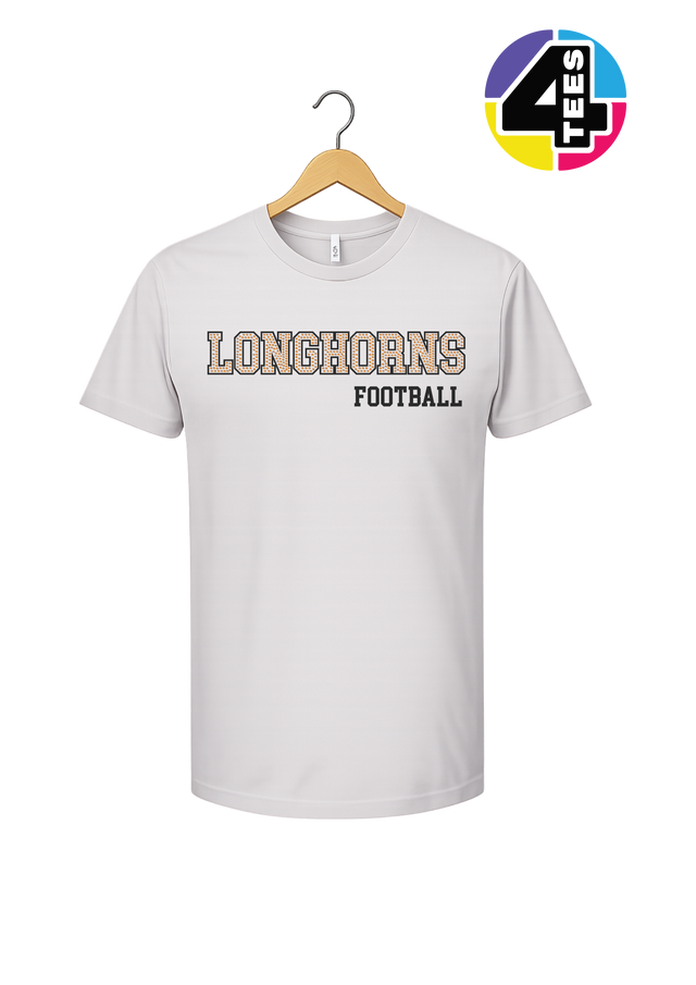 Longhorns Spangle Football Tee