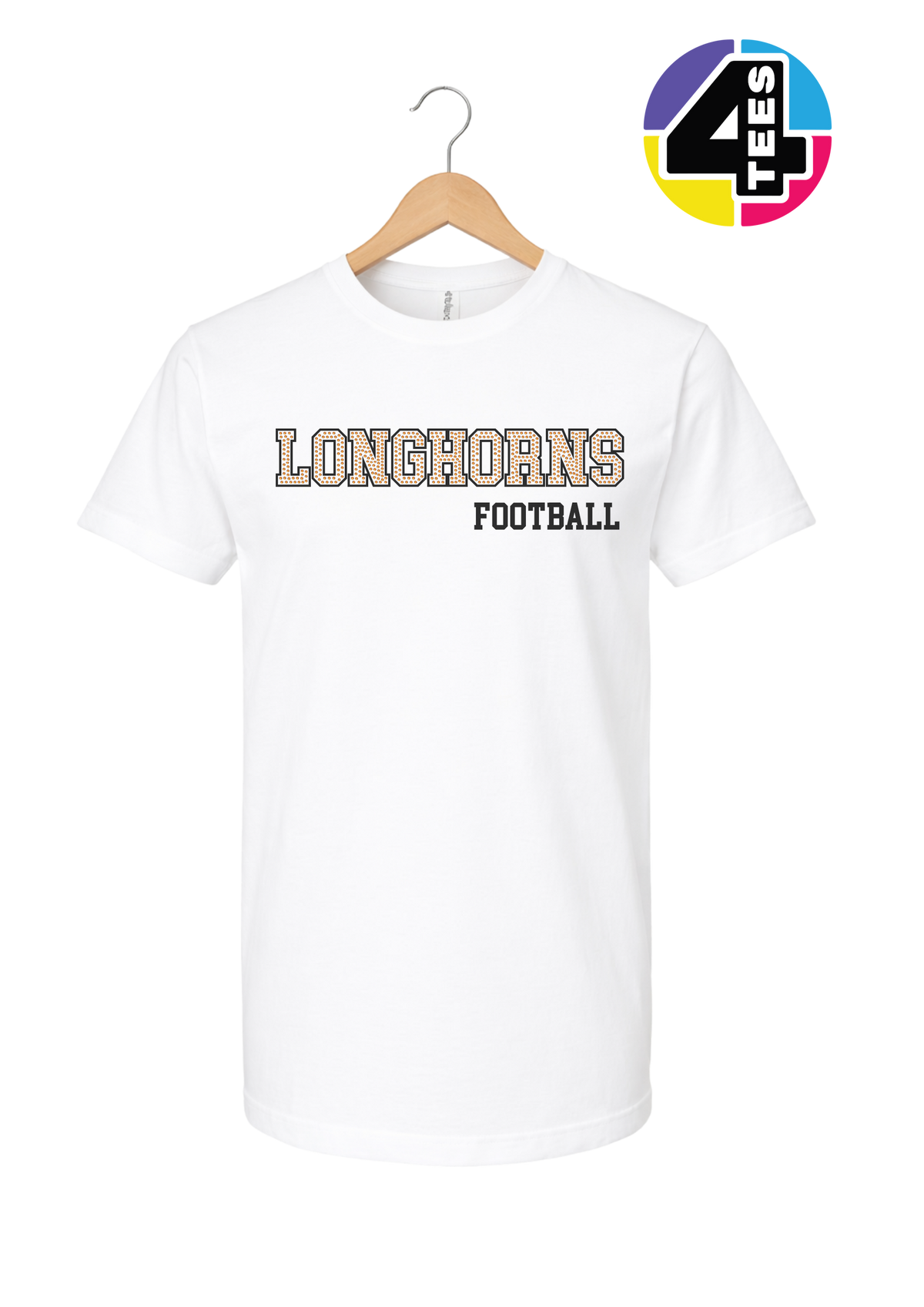 Longhorns Spangle Football Tee