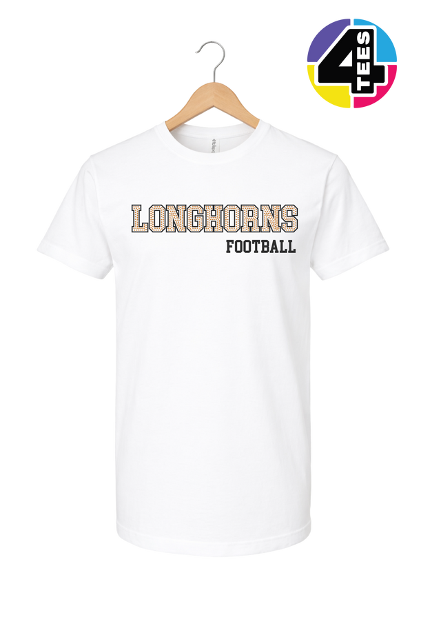 Longhorns Spangle Football Tee
