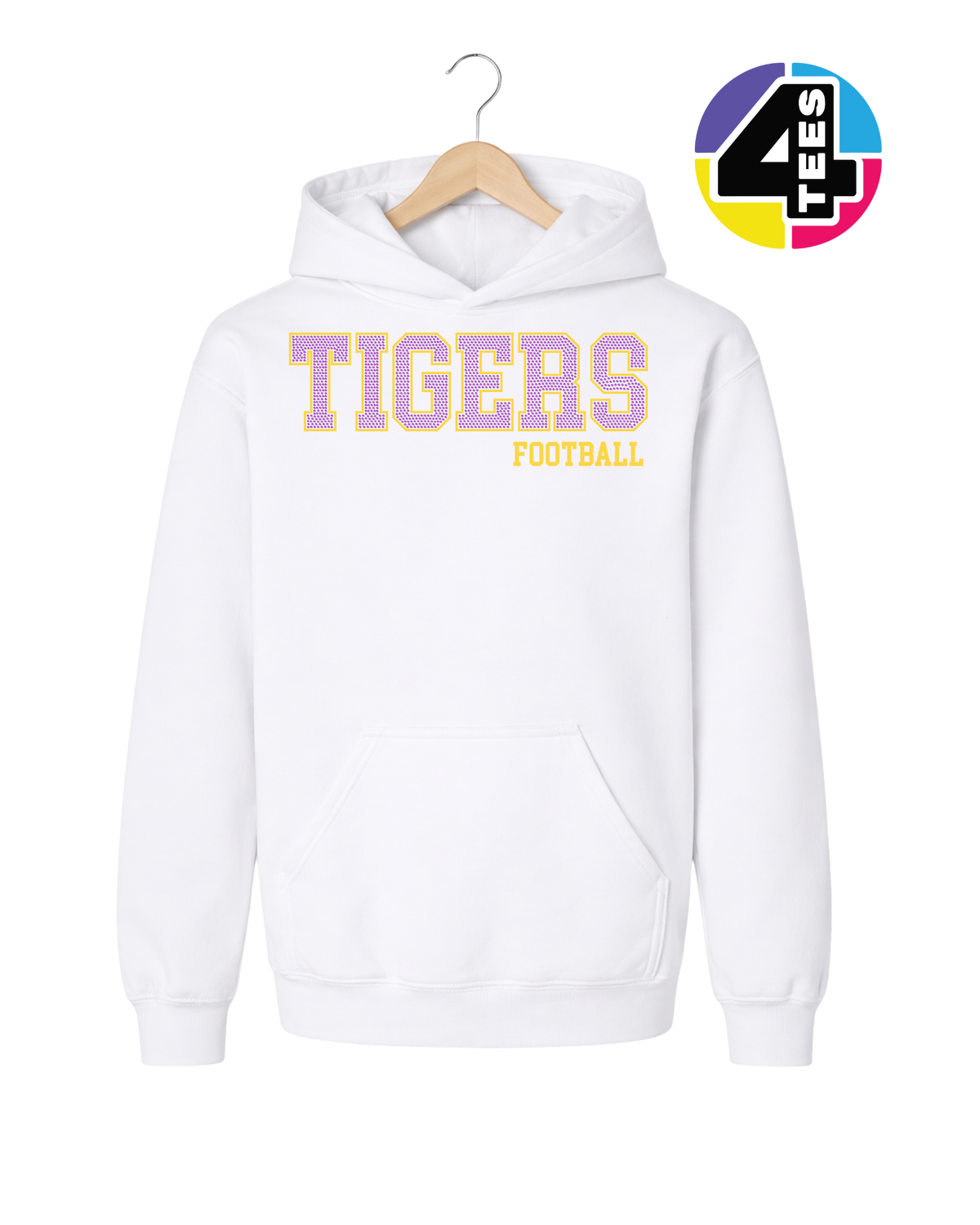 Tigers Spangle Football Youth Hoodie