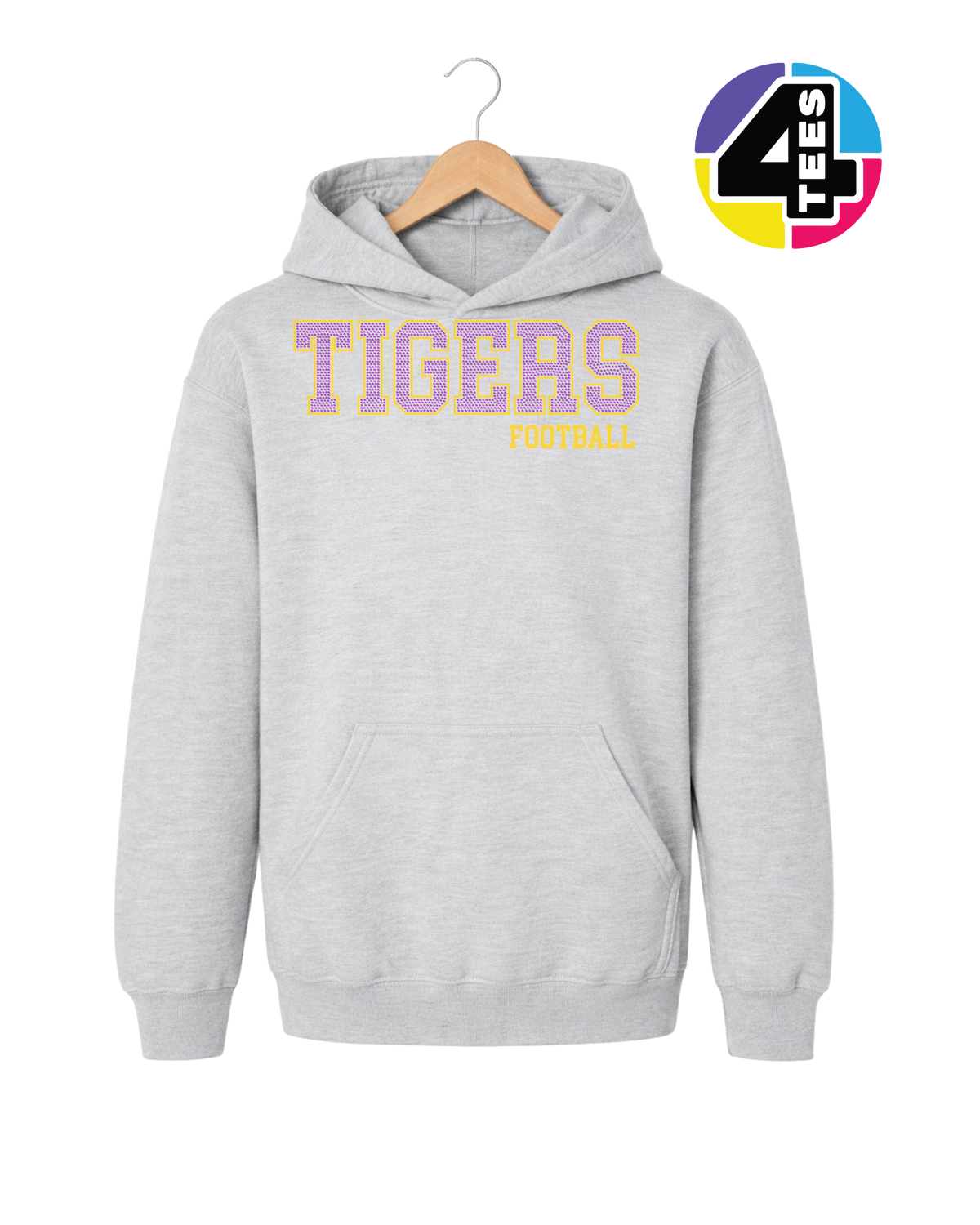 Tigers Spangle Football Youth Hoodie