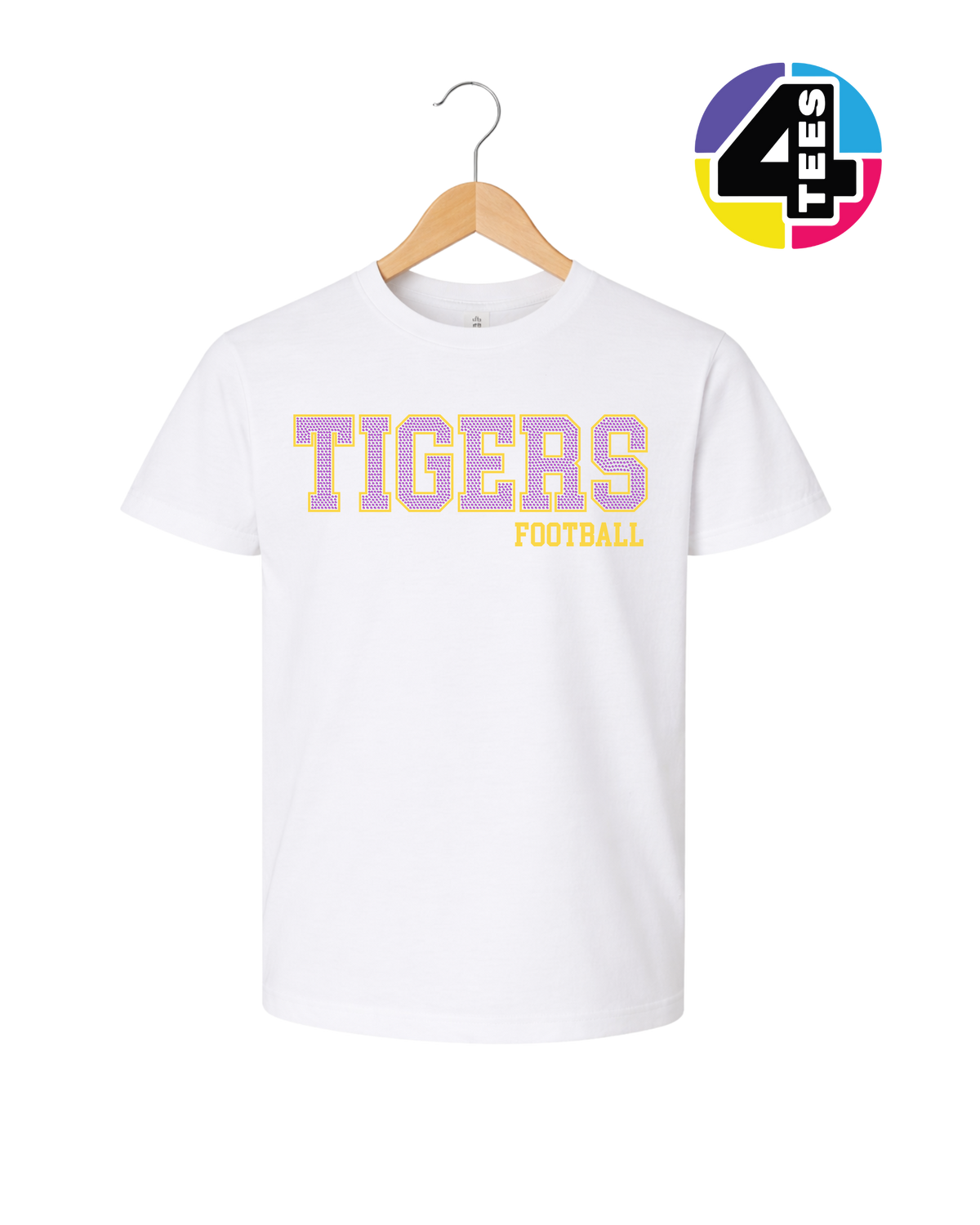 Tigers Spangle Football Youth Tee