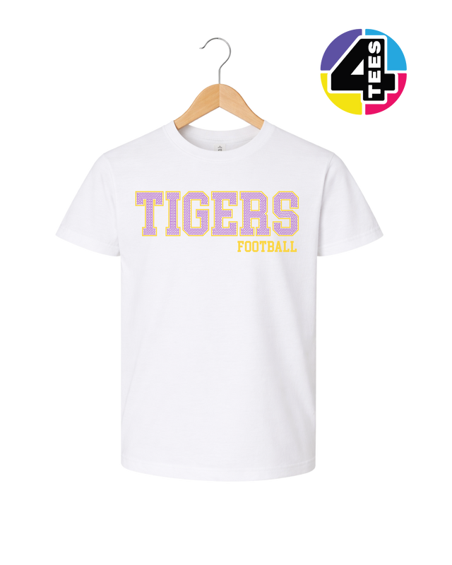 Tigers Spangle Football Youth Tee