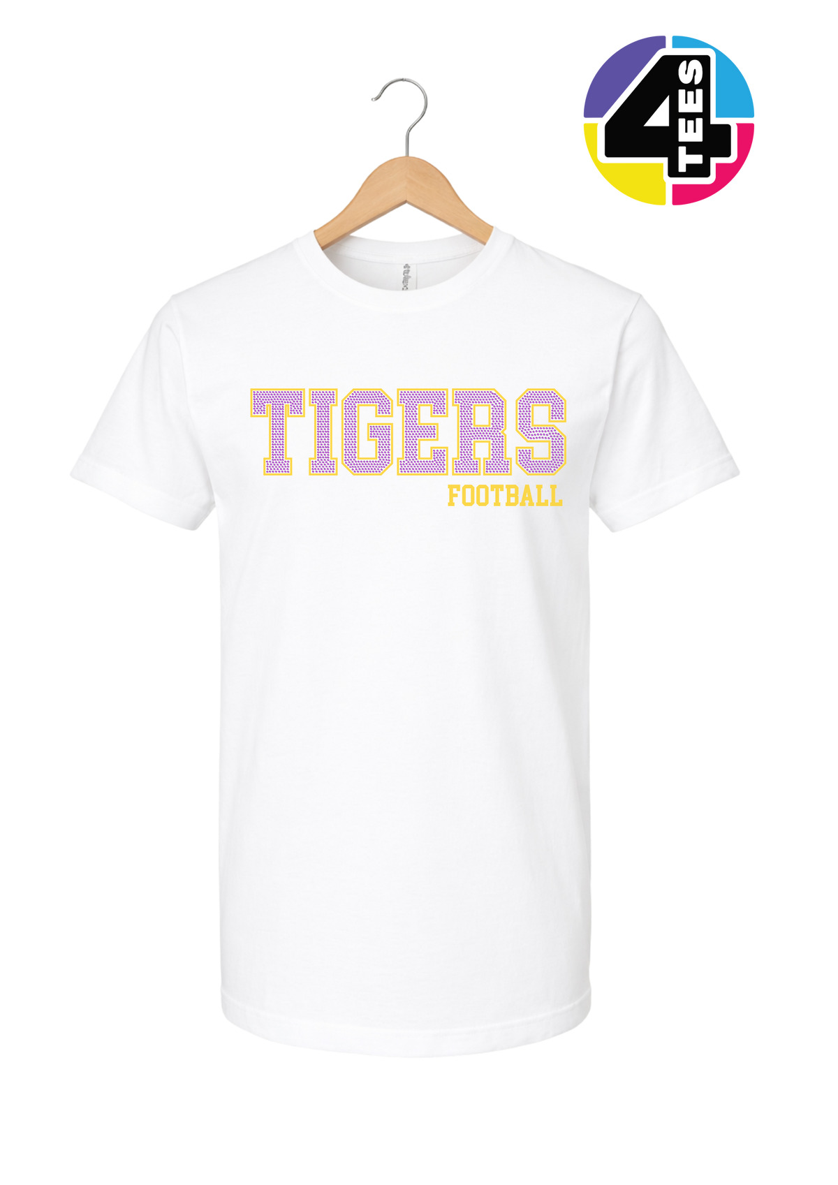 Tigers Spangle Football Tee
