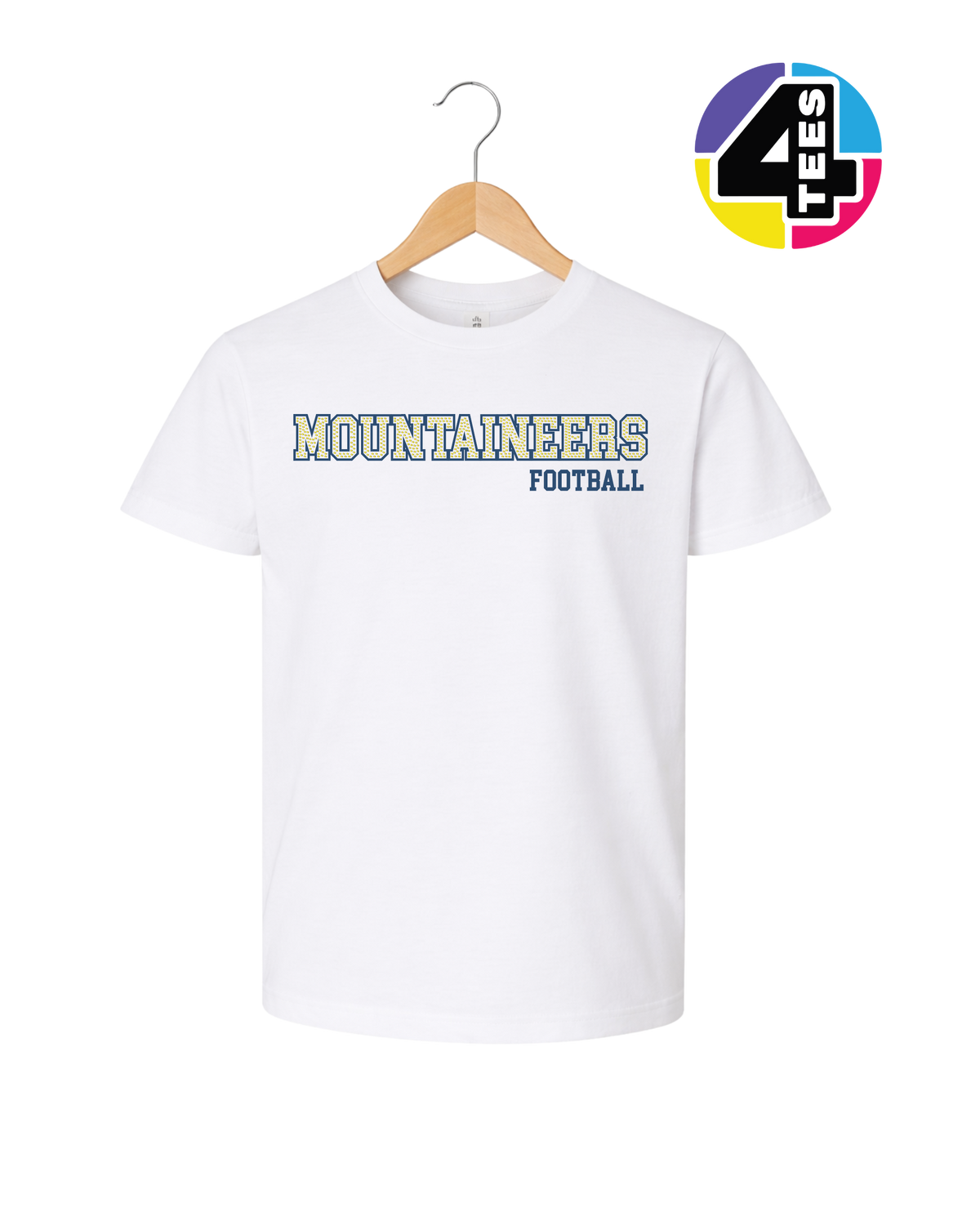 Mountaineers Spangle Football Youth Tee