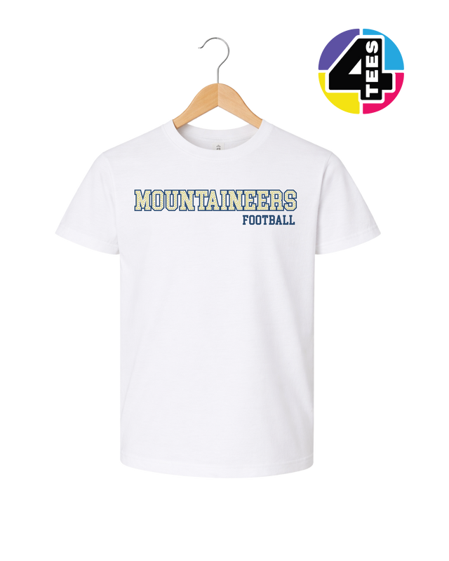 Mountaineers Spangle Football Youth Tee
